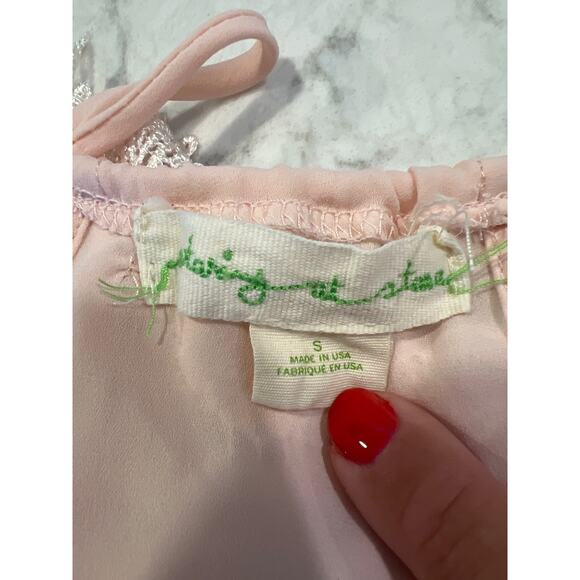 Staring at Stars Women’s Sleeveless Tie Back Lace Trim Tank Top Size S Pink‎ - Picture 3 of 3